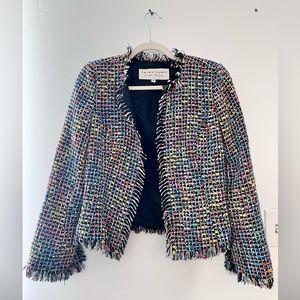 Trina Turk Multi ColorTweed Blazer Suit Jacket Sz 8